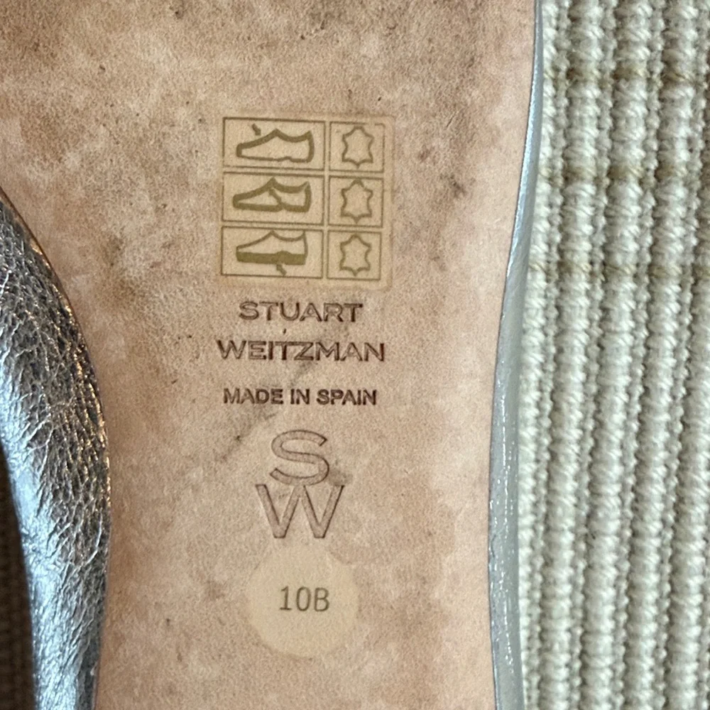NEVER WORN Stuart Weitzman Metallic Silver Heels - Picture 5 of 7